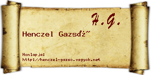 Henczel Gazsó névjegykártya